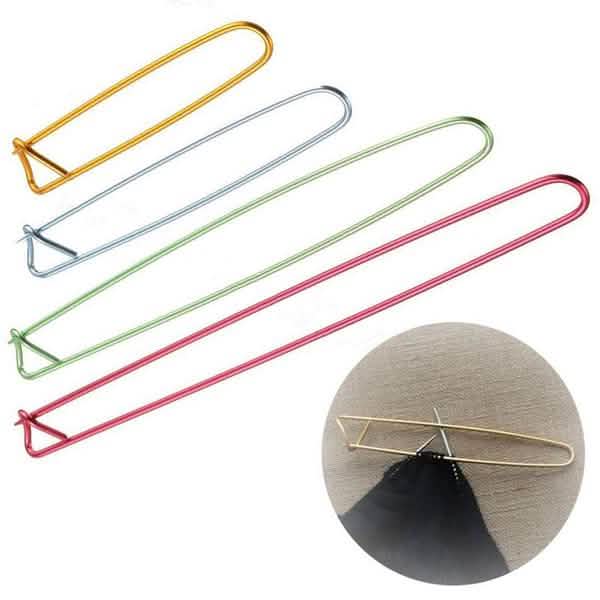 4-Pieces: Aluminum Stitch Holders Pins Knit Knitting Needles Crochet Hooks
