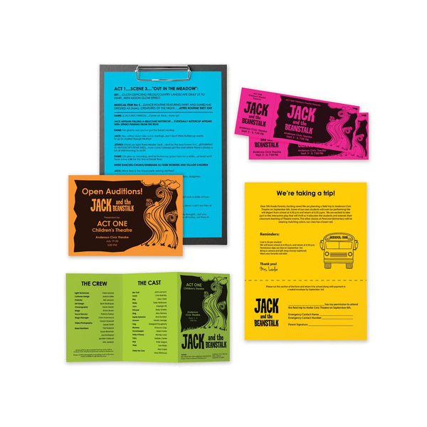 Color Cardstock, 65 lb Cover Weight, 8.5 x 11, Assorted Colors, 100/Pack