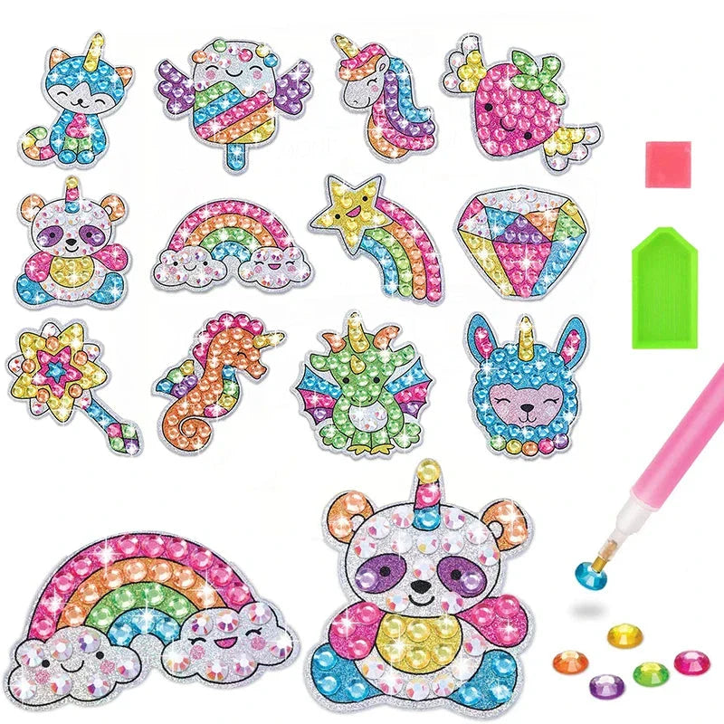 Big Gem Diamond Painting Kit - DIY Mosaic Art & Sticker Craft for Kids