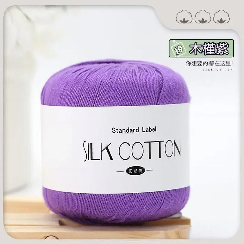 50g Silk Lace Cotton Crochet Yarn Soft Baby Knitting Thread