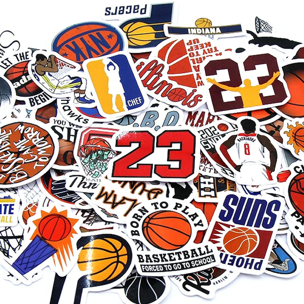 Cute Cartoon Basketball Stickers Kawaii Candy Color Scrapbook Decals Set