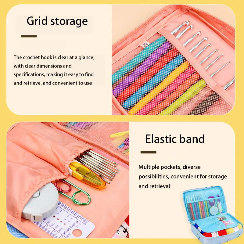 Beginner Crochet Kit with Yarn Hooks Portable Knitting Supplies