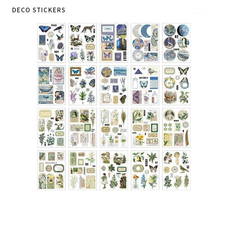 Retro Nature Decorative Stickers for Scrapbook