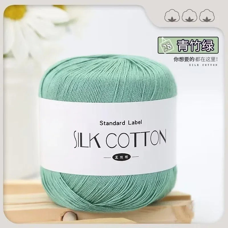 50g Silk Lace Cotton Crochet Yarn Soft Baby Knitting Thread