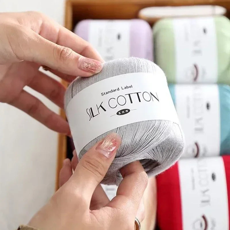 50g Silk Lace Cotton Crochet Yarn Soft Baby Knitting Thread
