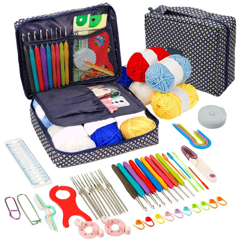 Beginner Crochet Kit with Yarn Hooks Portable Knitting Supplies
