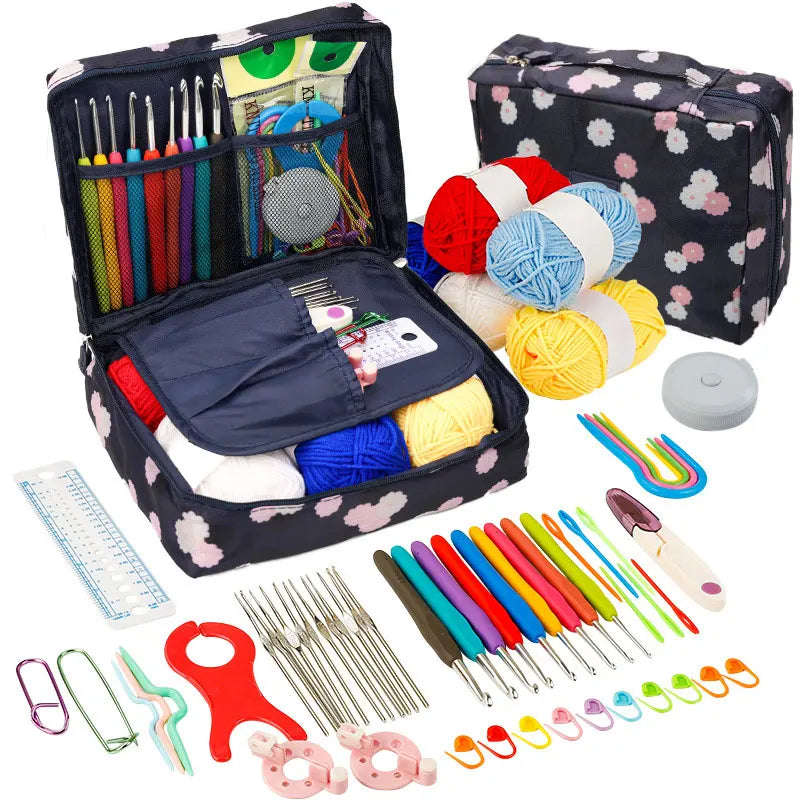 Beginner Crochet Kit with Yarn Hooks Portable Knitting Supplies