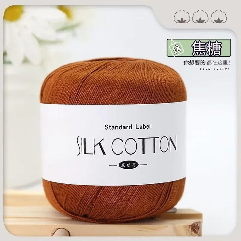 50g Silk Lace Cotton Crochet Yarn Soft Baby Knitting Thread