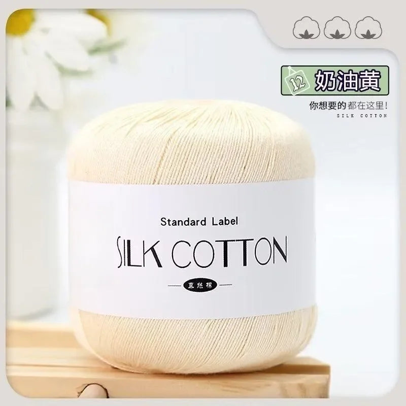 50g Silk Lace Cotton Crochet Yarn Soft Baby Knitting Thread