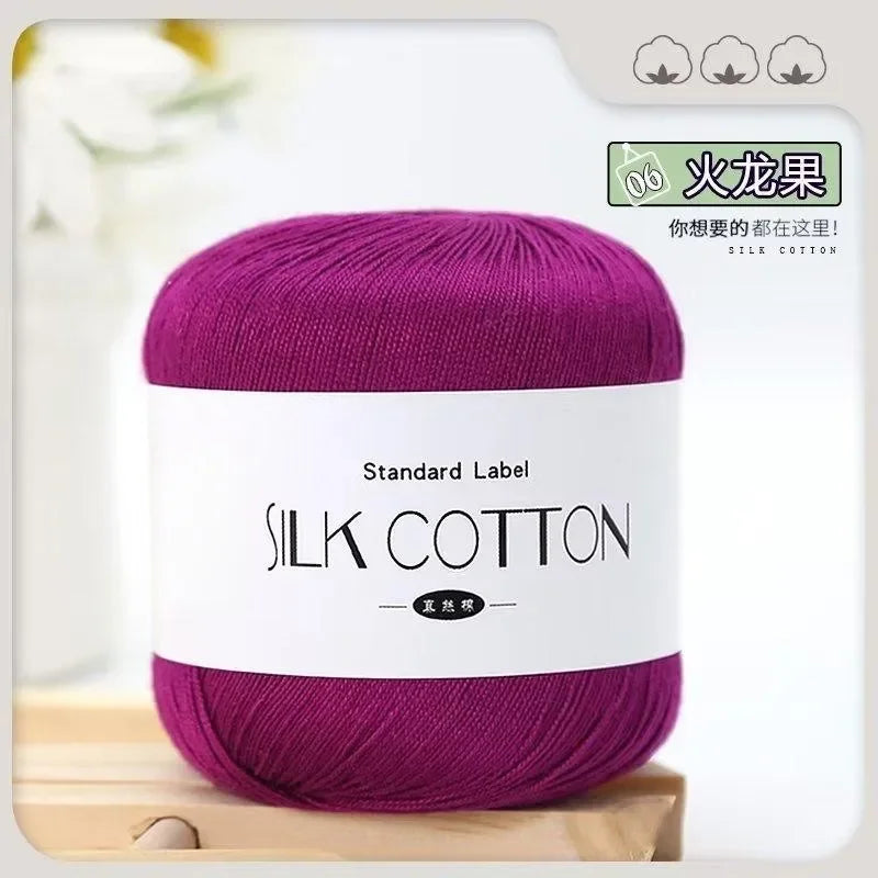 50g Silk Lace Cotton Crochet Yarn Soft Baby Knitting Thread