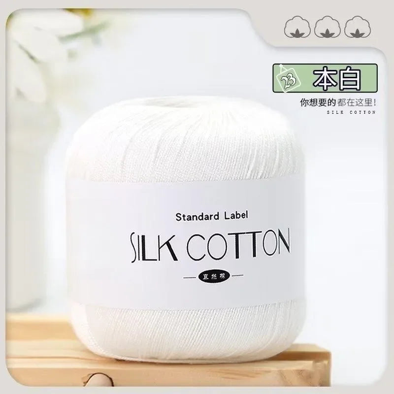 50g Silk Lace Cotton Crochet Yarn Soft Baby Knitting Thread
