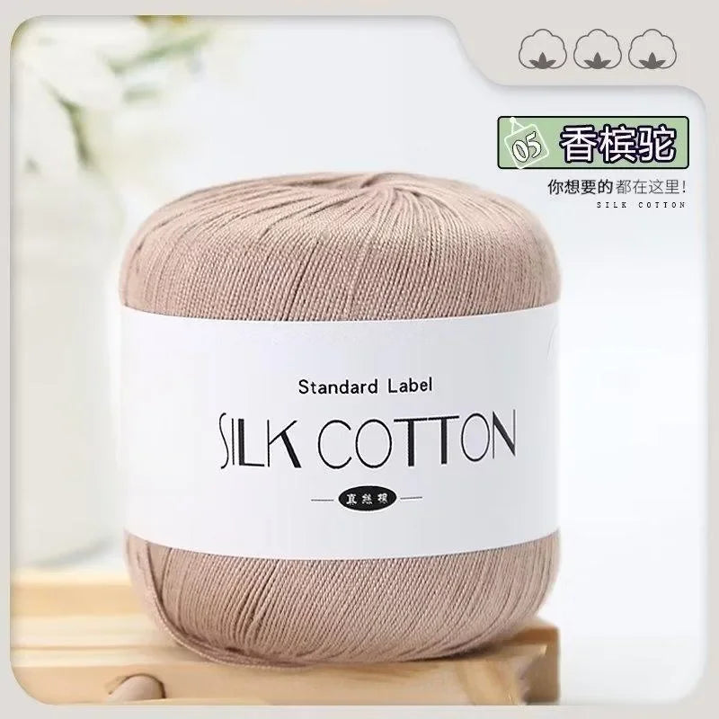 50g Silk Lace Cotton Crochet Yarn Soft Baby Knitting Thread