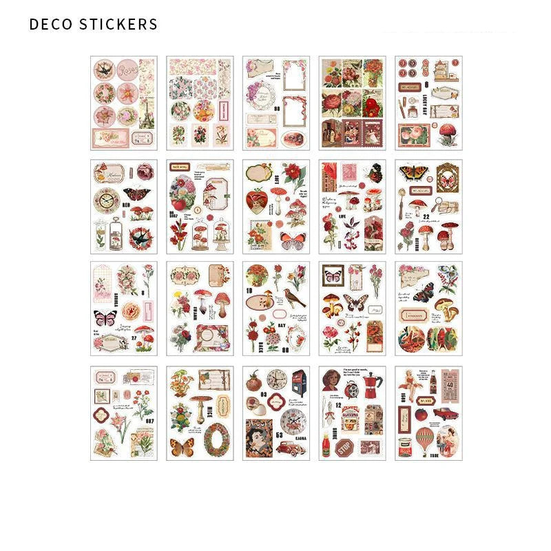 Retro Nature Decorative Stickers for Scrapbook