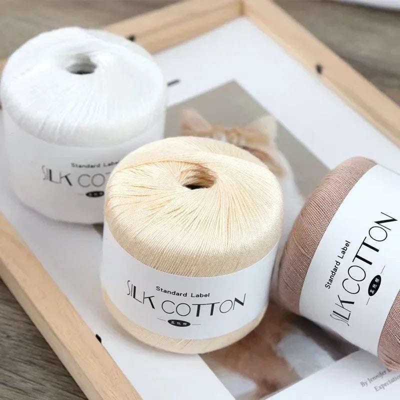 50g Silk Lace Cotton Crochet Yarn Soft Baby Knitting Thread