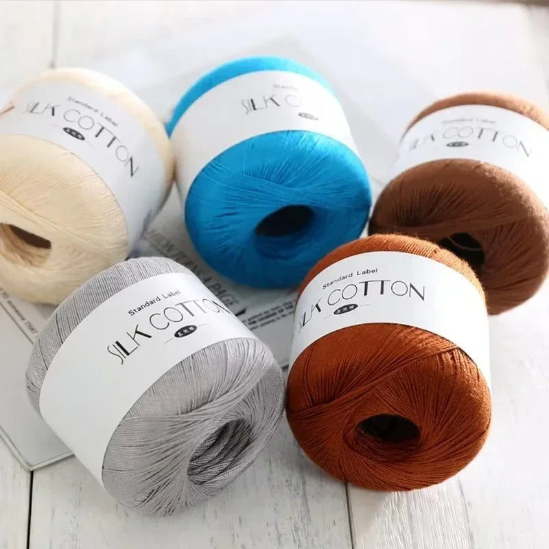50g Silk Lace Cotton Crochet Yarn Soft Baby Knitting Thread
