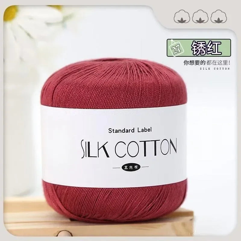 50g Silk Lace Cotton Crochet Yarn Soft Baby Knitting Thread