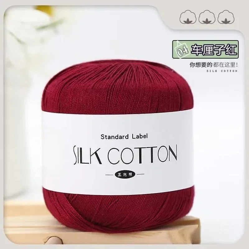 50g Silk Lace Cotton Crochet Yarn Soft Baby Knitting Thread