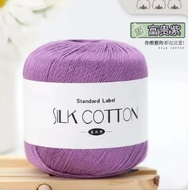 50g Silk Lace Cotton Crochet Yarn Soft Baby Knitting Thread