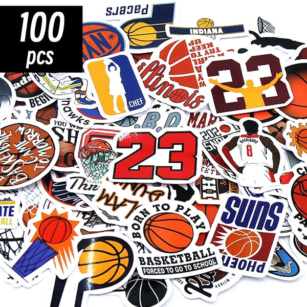 Cute Cartoon Basketball Stickers Kawaii Candy Color Scrapbook Decals Set