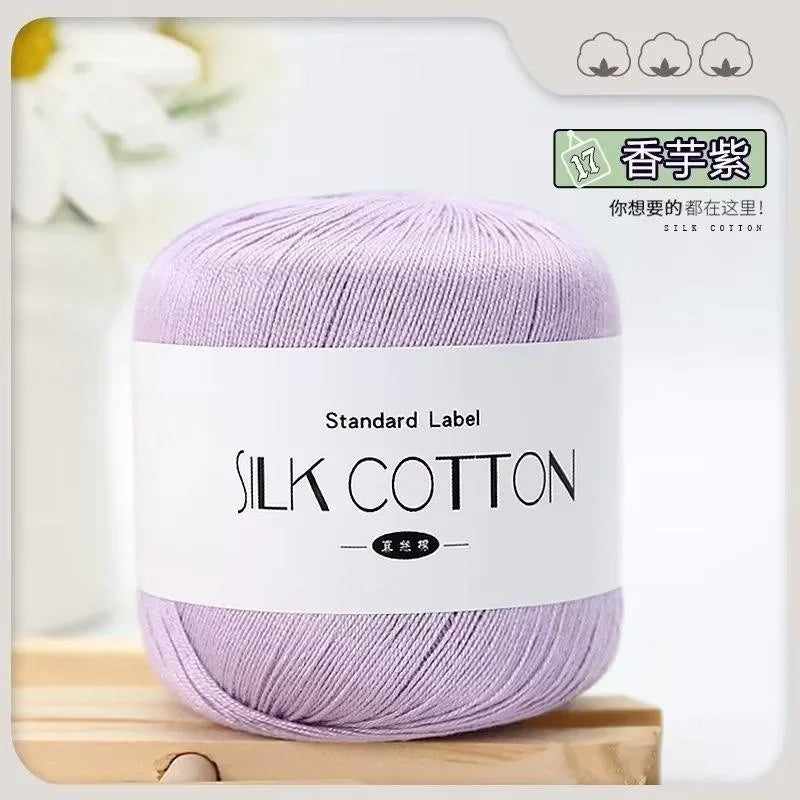 50g Silk Lace Cotton Crochet Yarn Soft Baby Knitting Thread