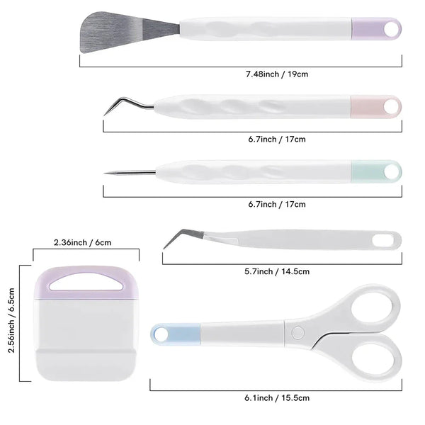 6pcs Craft Vinyl Weeding Tools Set - DIY Silhouette & Carving Kit for Cricut Makers
