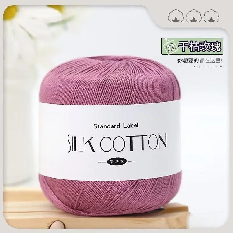 50g Silk Lace Cotton Crochet Yarn Soft Baby Knitting Thread