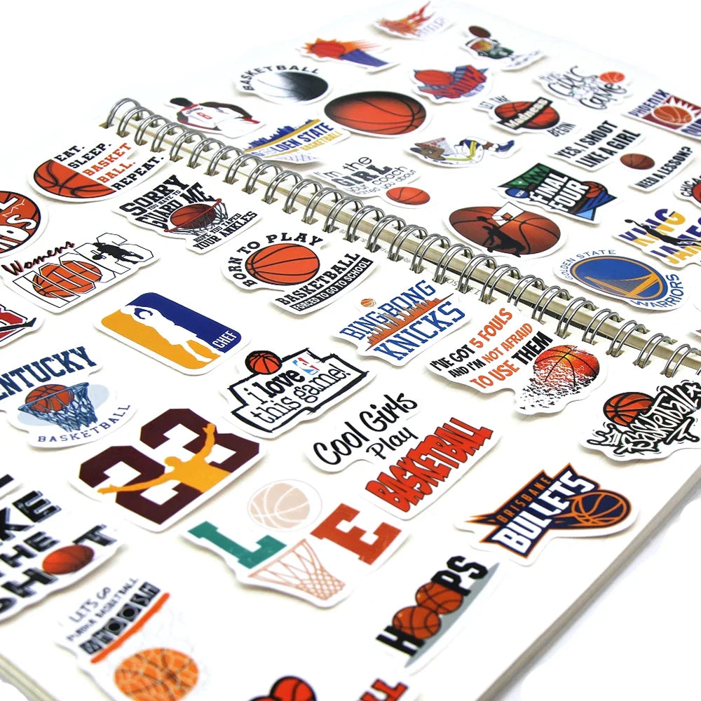 Cute Cartoon Basketball Stickers Kawaii Candy Color Scrapbook Decals Set