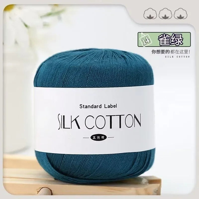 50g Silk Lace Cotton Crochet Yarn Soft Baby Knitting Thread