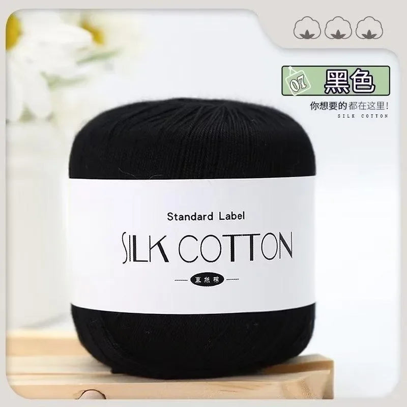 50g Silk Lace Cotton Crochet Yarn Soft Baby Knitting Thread