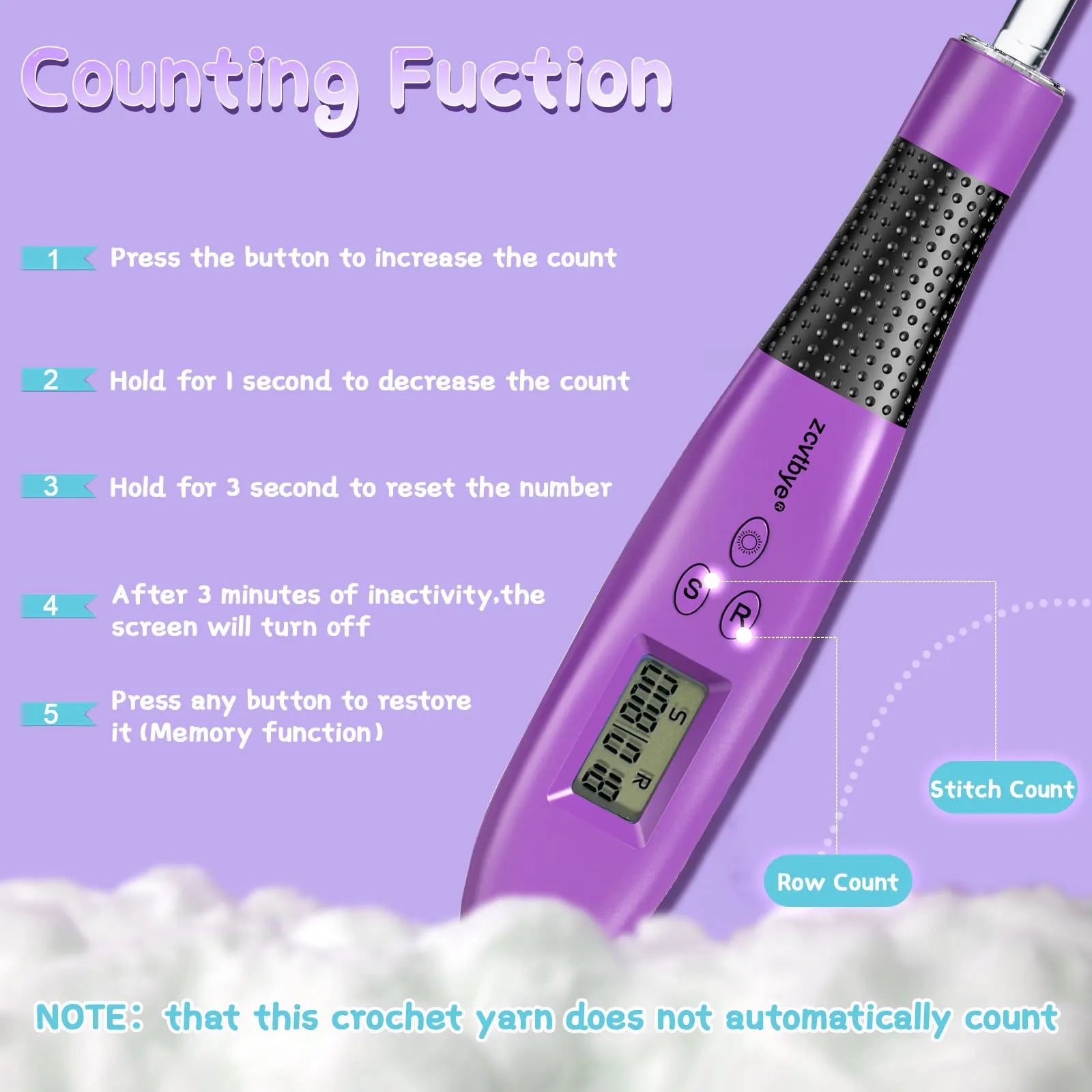 24 Piece Crochet Hook Set with LED Light Ergonomic Needles