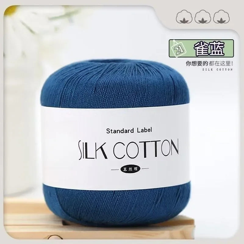 50g Silk Lace Cotton Crochet Yarn Soft Baby Knitting Thread