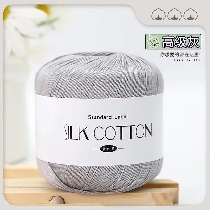50g Silk Lace Cotton Crochet Yarn Soft Baby Knitting Thread