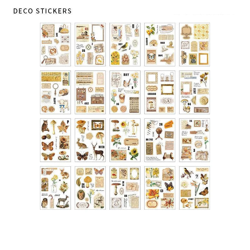 Retro Nature Decorative Stickers for Scrapbook