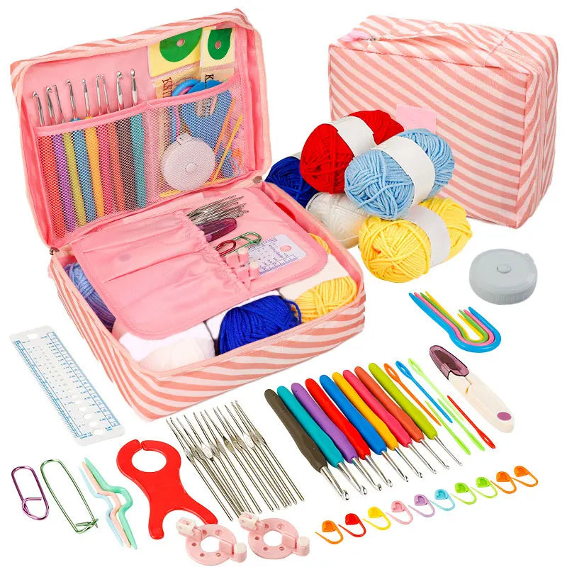 Beginner Crochet Kit with Yarn Hooks Portable Knitting Supplies