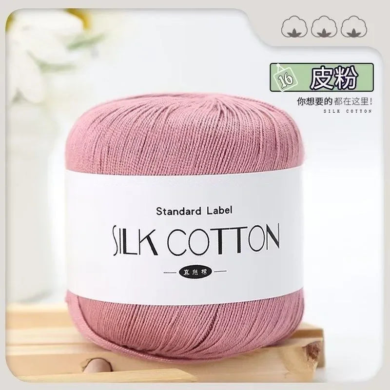 50g Silk Lace Cotton Crochet Yarn Soft Baby Knitting Thread