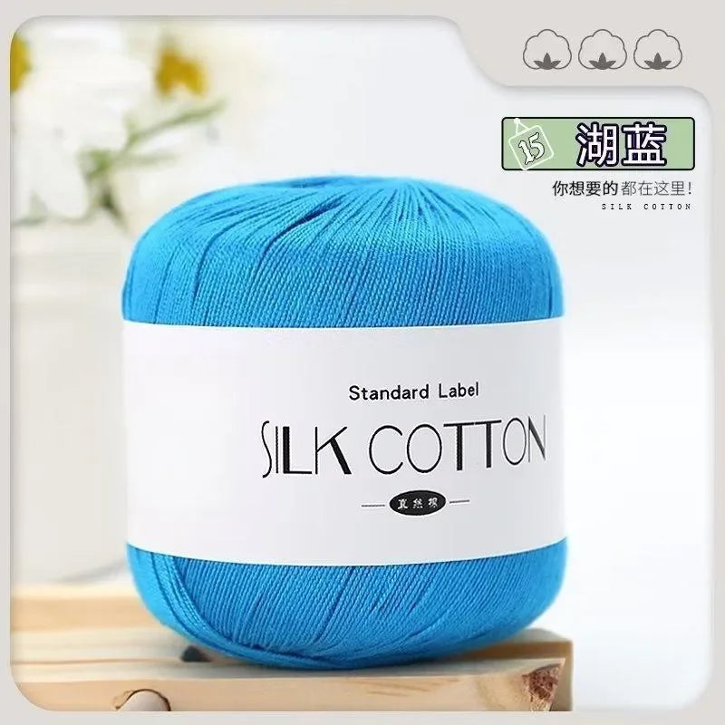 50g Silk Lace Cotton Crochet Yarn Soft Baby Knitting Thread