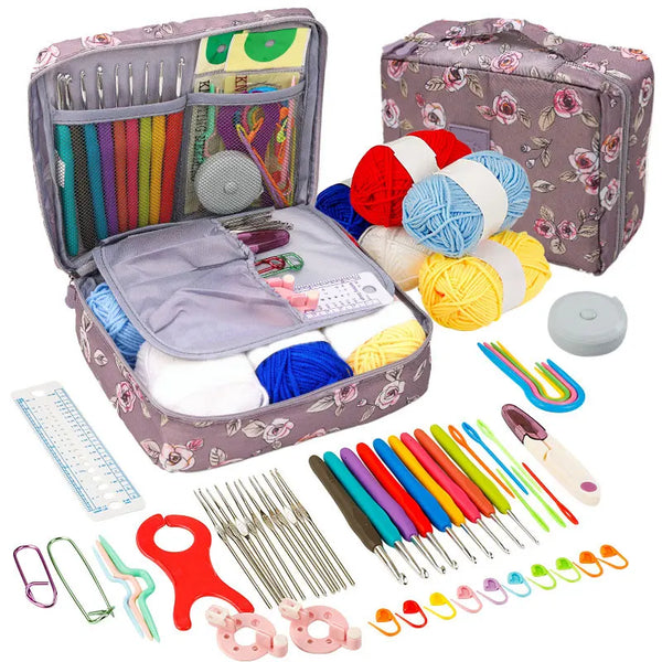 Beginner Crochet Kit with Yarn Hooks Portable Knitting Supplies