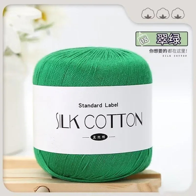 50g Silk Lace Cotton Crochet Yarn Soft Baby Knitting Thread