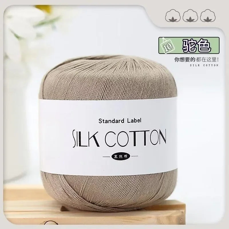 50g Silk Lace Cotton Crochet Yarn Soft Baby Knitting Thread