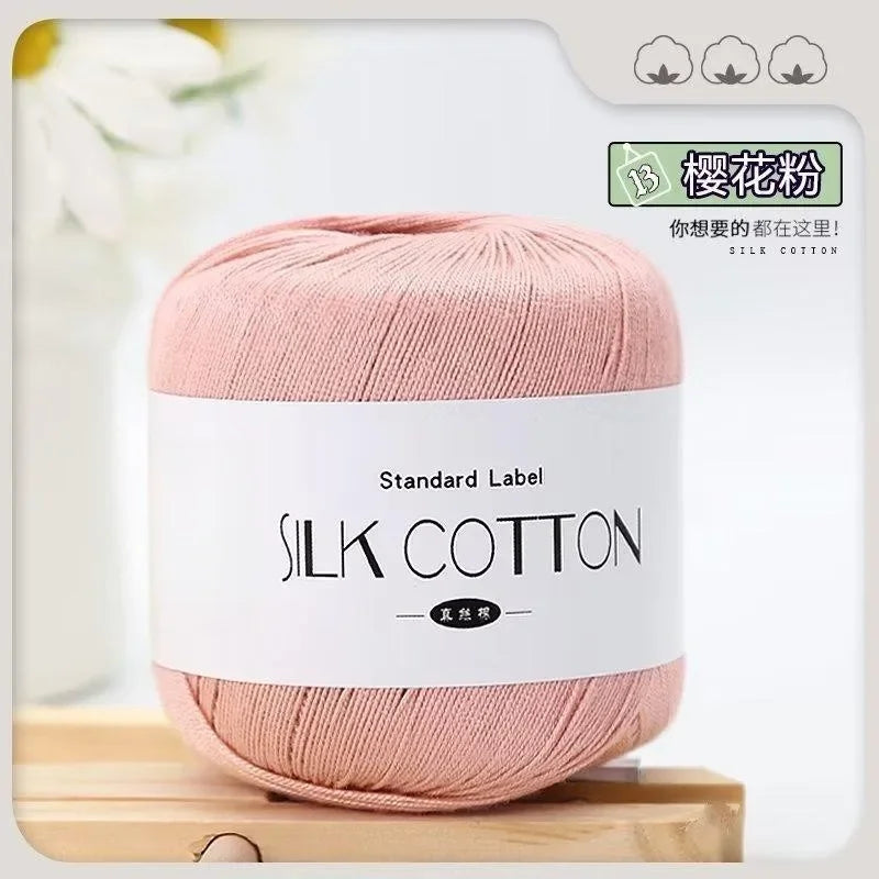 50g Silk Lace Cotton Crochet Yarn Soft Baby Knitting Thread