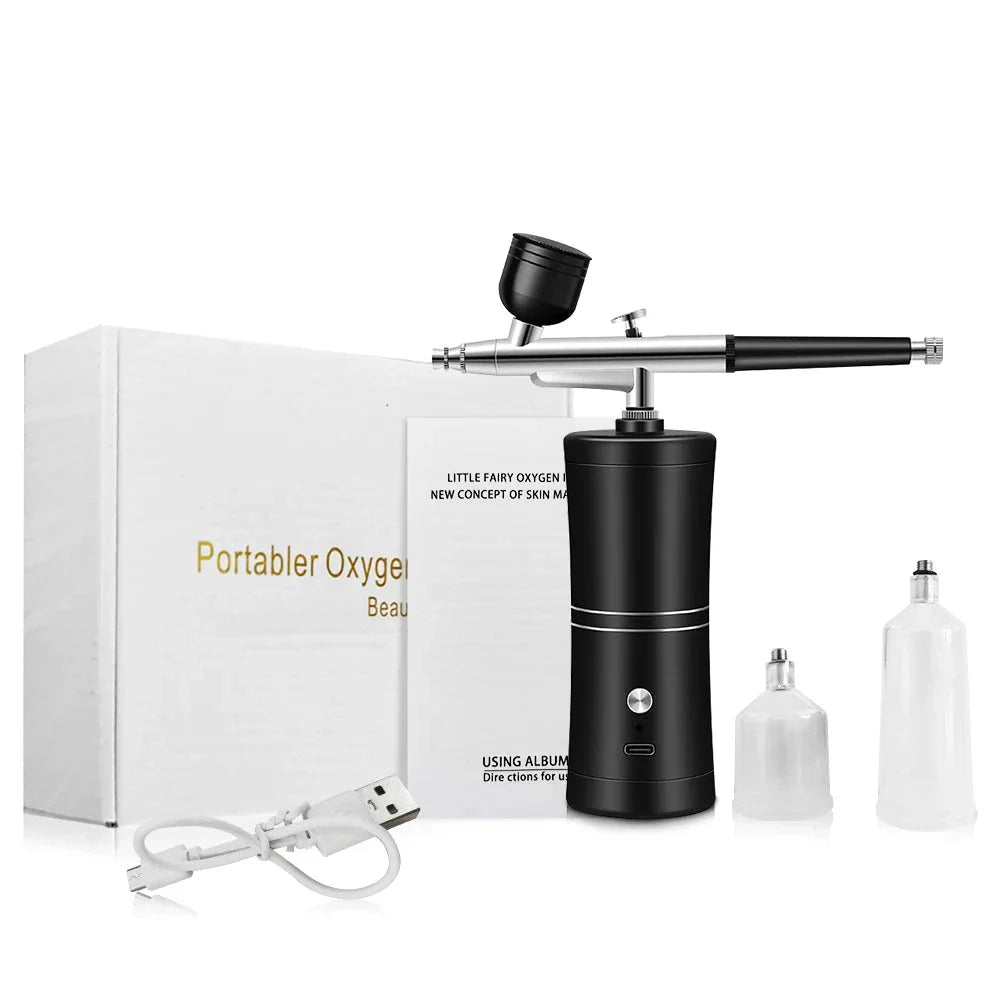 Portable Cordless Airbrush with Compressor - For Nail Art, Cake Painting, and Crafts