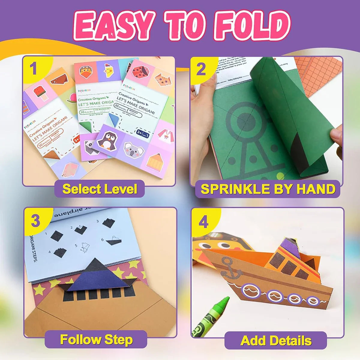 Origami Kit for Kids – 30/96 Sheets Paper Craft & DIY Art Set