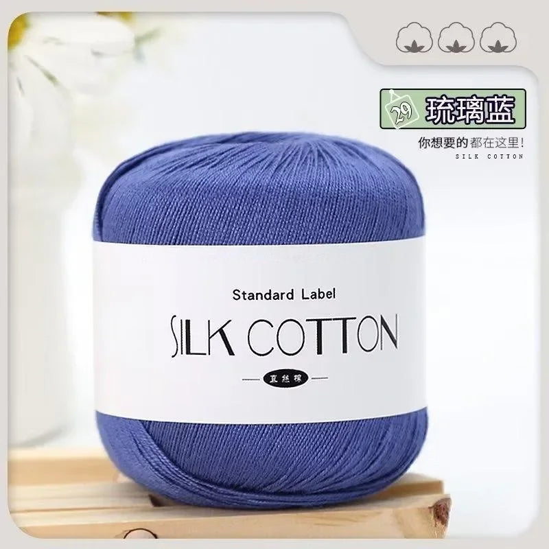 50g Silk Lace Cotton Crochet Yarn Soft Baby Knitting Thread