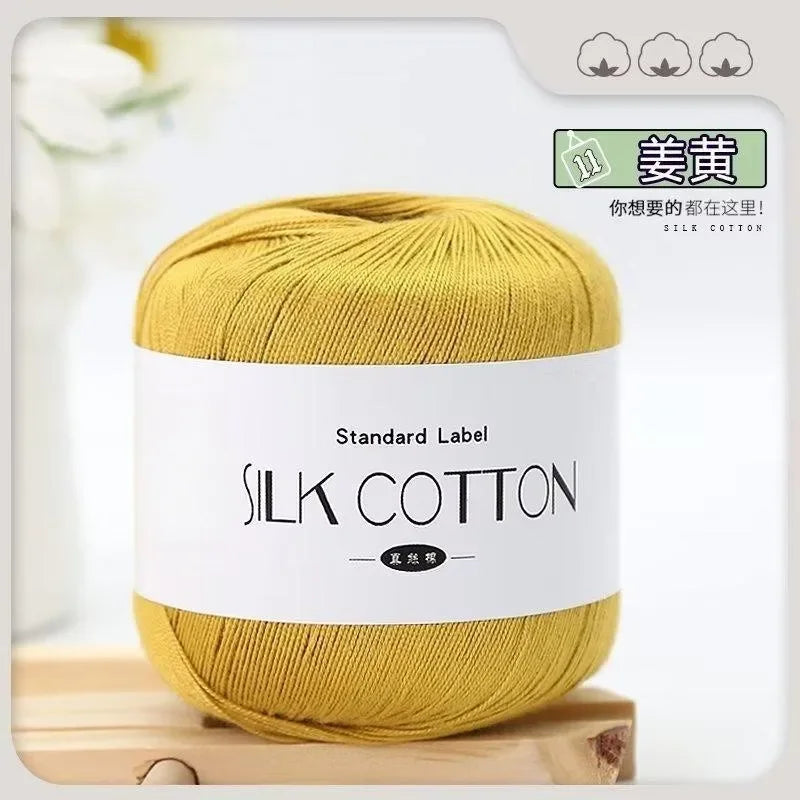 50g Silk Lace Cotton Crochet Yarn Soft Baby Knitting Thread