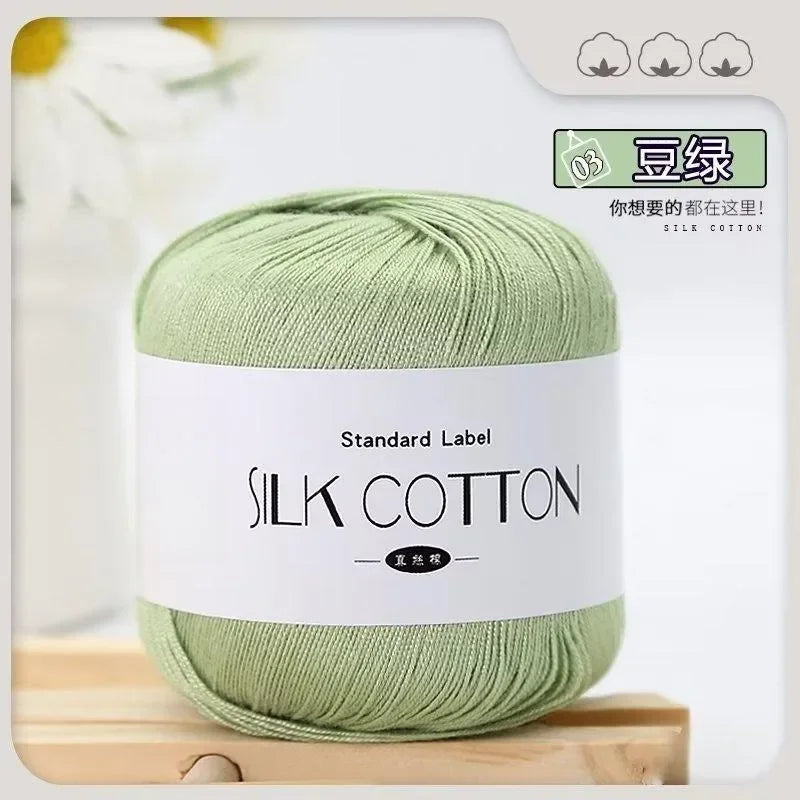50g Silk Lace Cotton Crochet Yarn Soft Baby Knitting Thread