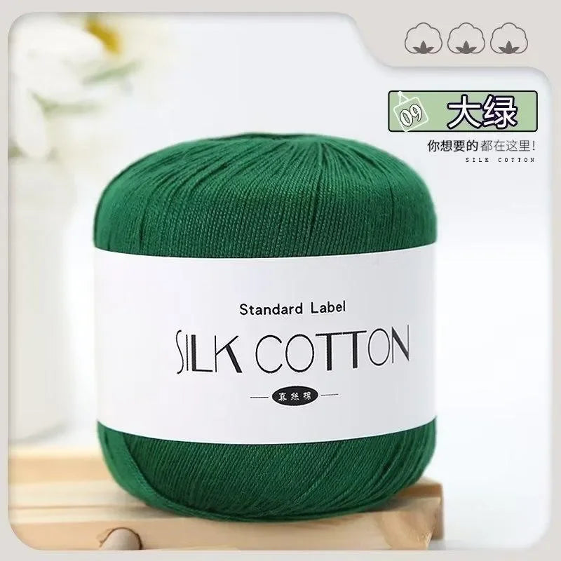50g Silk Lace Cotton Crochet Yarn Soft Baby Knitting Thread