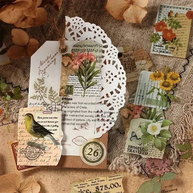 Retro Nature Decorative Stickers for Scrapbook