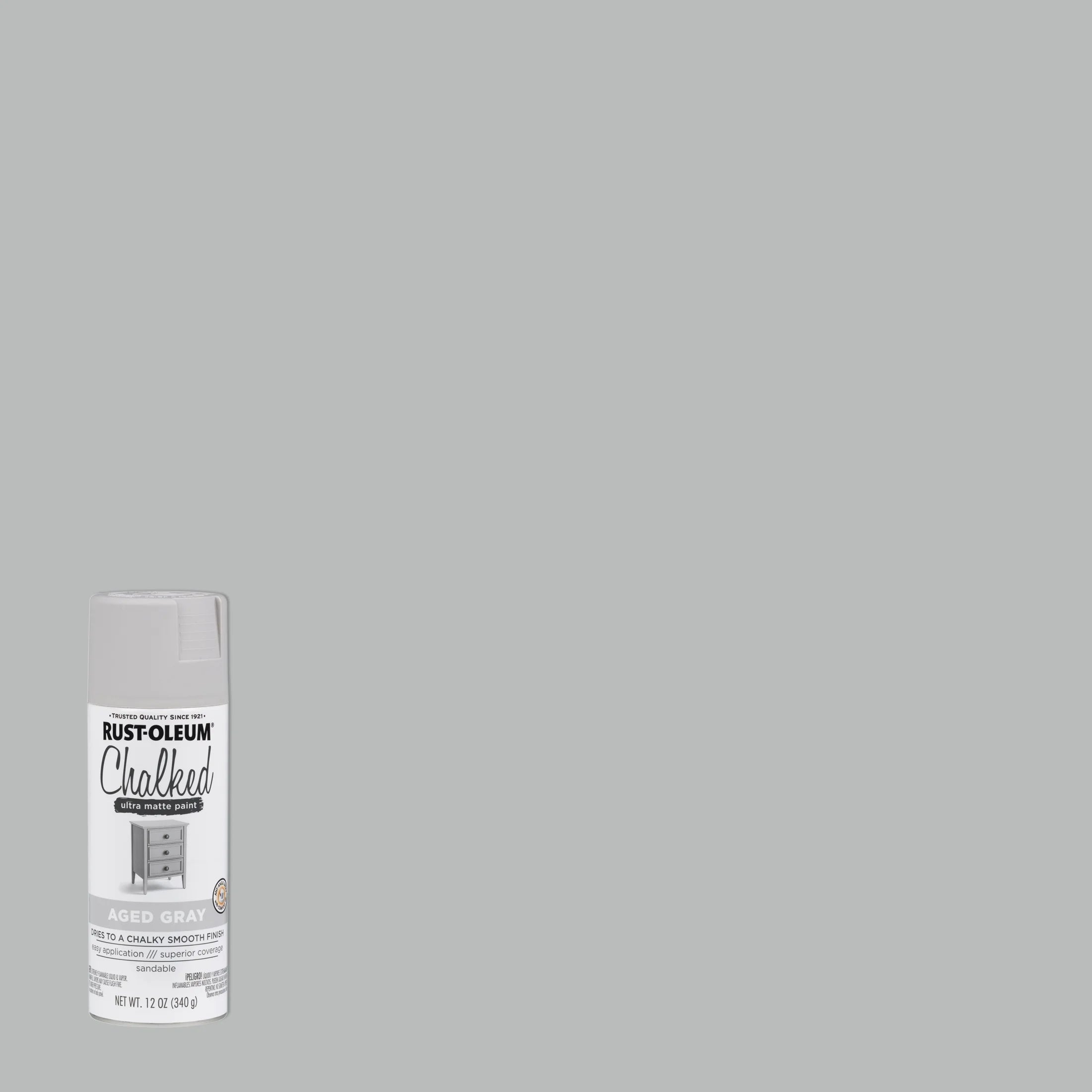 Aged Gray ,  Ultra Matte Chalked Spray Paint- 302592, 12 Oz, 6 Pack