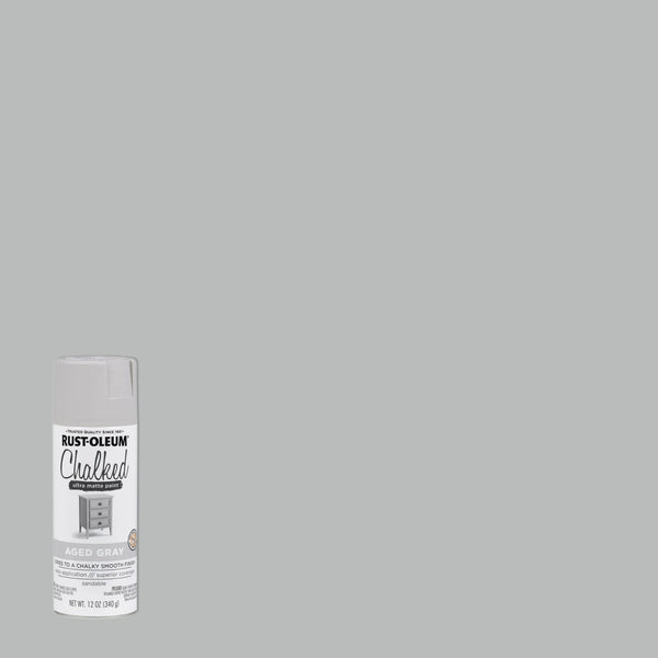 Aged Gray ,  Ultra Matte Chalked Spray Paint- 302592, 12 Oz, 6 Pack