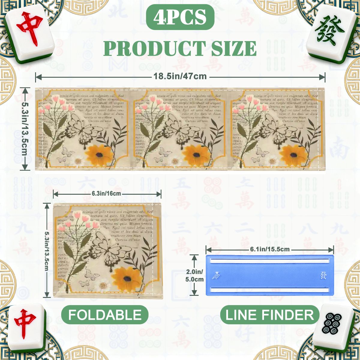 Vintage Heirloom Butterfly Scrapbook Garden Mahjong Card Holder Finder